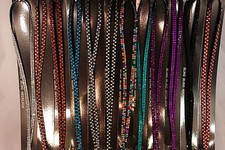 Rhinestone Bling Bling Lanyard with Keychain, Hook,  Loop Tie choose color