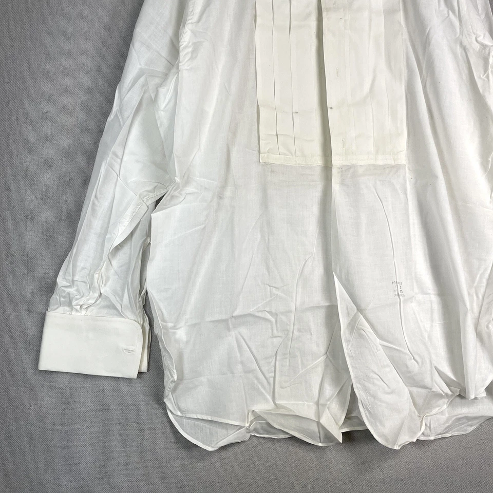 Camisa de vestir formal vintage años 30 40 León de Troya para hombre talla 16 blanca plisada años 30 Foto 3 de 4