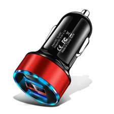 Dual Ports 3.1a Usb Car Cigarette Charger Lighter Digital Led Voltmeter 12v24v