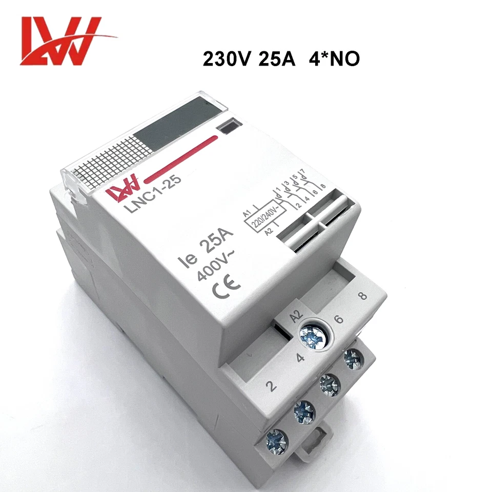 Contattore installazione 230V 25A 63A relè di commutazione interruttore di protezione linea guida DIN - Immagine 4 di 4