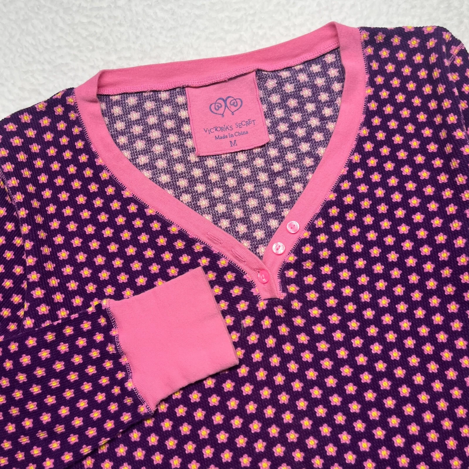 UNDERCOVER Abito da notte Victoria Secret maglia termica cotone medio viola rosa stampa fiori