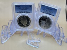 20 DISPLAY EASEL STANDS FOR Coins Or Graded Slabs Card Holders CLEAR ACRYLIC