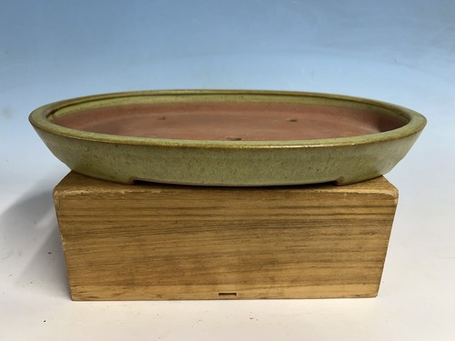 Vaso Bonsai Giapponese Tokoname REIHO Nanban Smaltato Rotondo 19 Cm