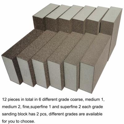 12 Pack Sanding Sponge,Sackorange CoarseMediumFineSuperfine 6 Different Specific
