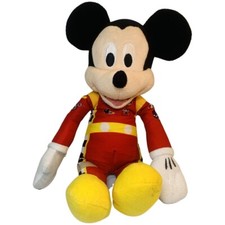 Disney Mickey Mouse Stuffed Animal 10" Roadster Racers Plush Doll Red Race Track