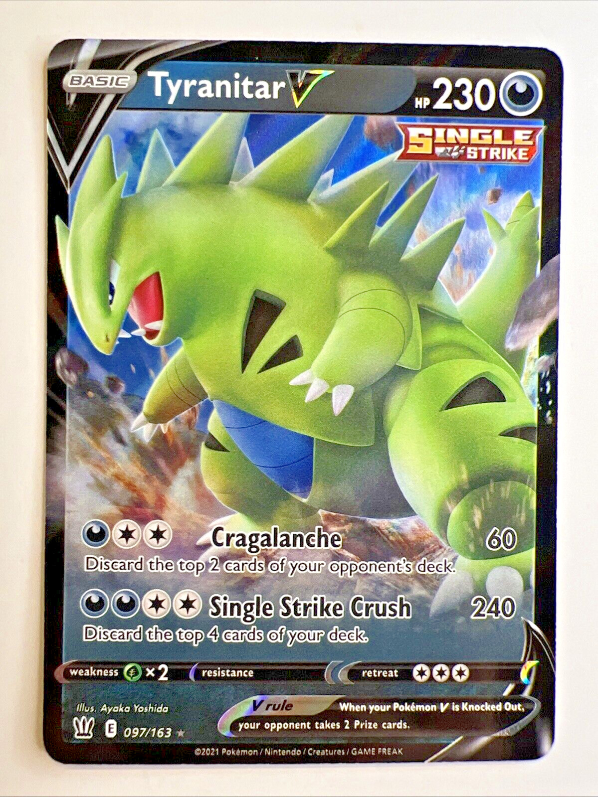 Tyranitar V 97/163 Ultra Rare Battle Styles Pokemon Card NM