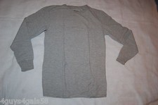Mens Long Underwear Shirt GRAY THERMAL CREW NECK TOP Waffle Knit XL 46-48