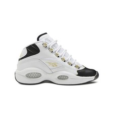 Reebok Question Mid white/black/gold metallic Grade School Boys Shoes EG6274