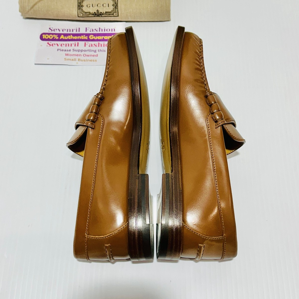 Gucci mens interlocking G brown loafers flats Sz 7.5 US 8 style 598348 Gucci Interlocking G Men main image 2