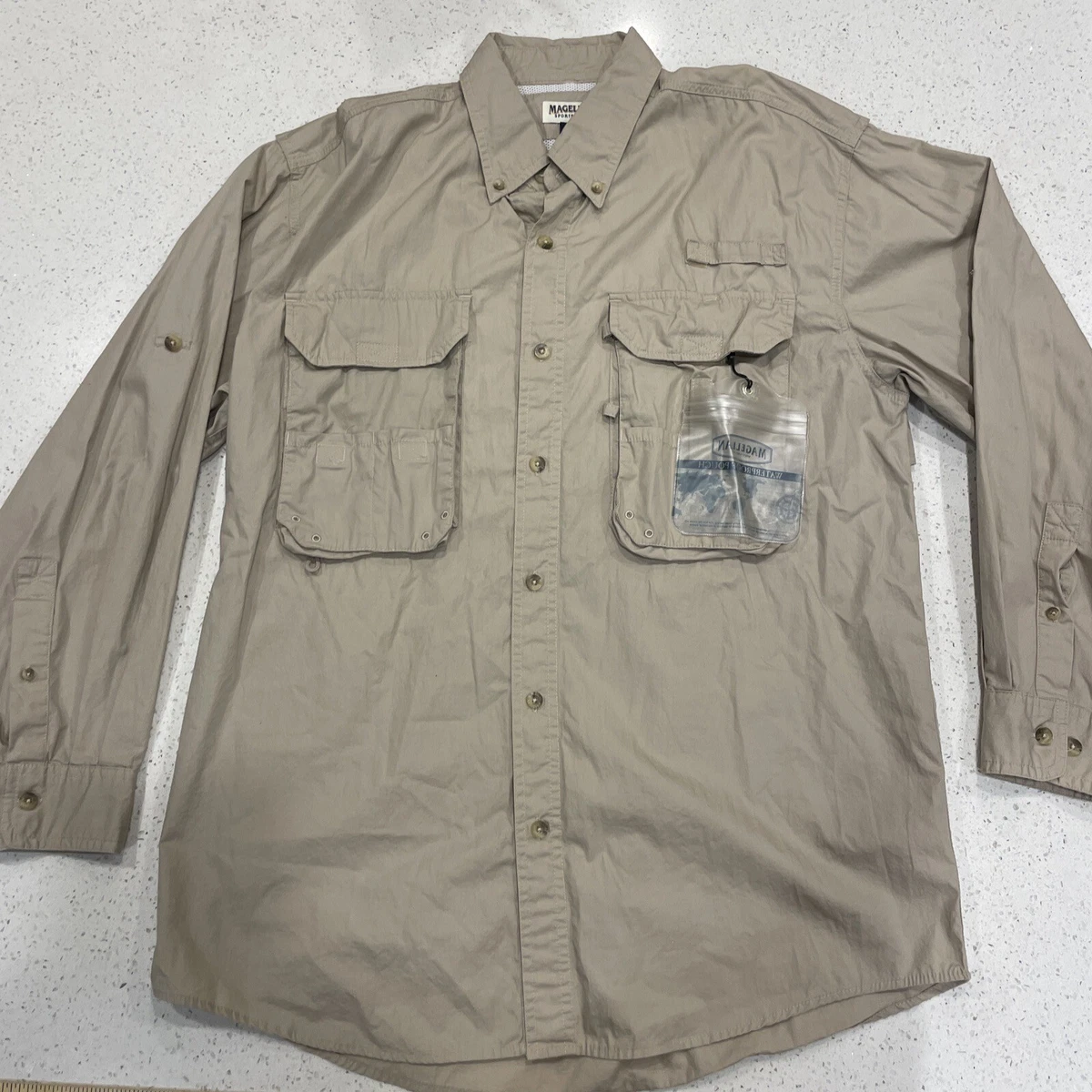 Magellan Vented Caped Men Fishing Shirt Lake Fork Sz LT Button Down Academy  LTD