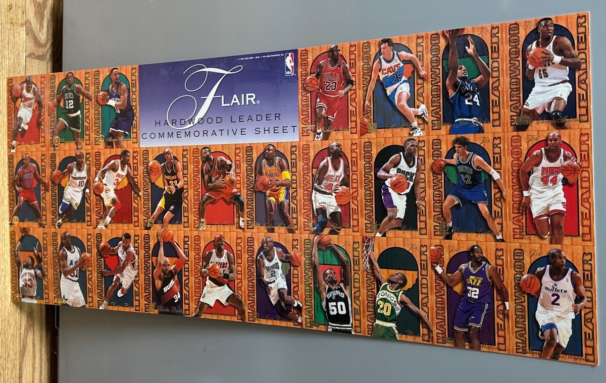 1995 Fleer Flair Hardwood Leader Commemorative Uncut Sheet, Jordan
