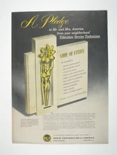 Vintage 1956 RCA Television Service Technician Code Of Ethics Print Ad