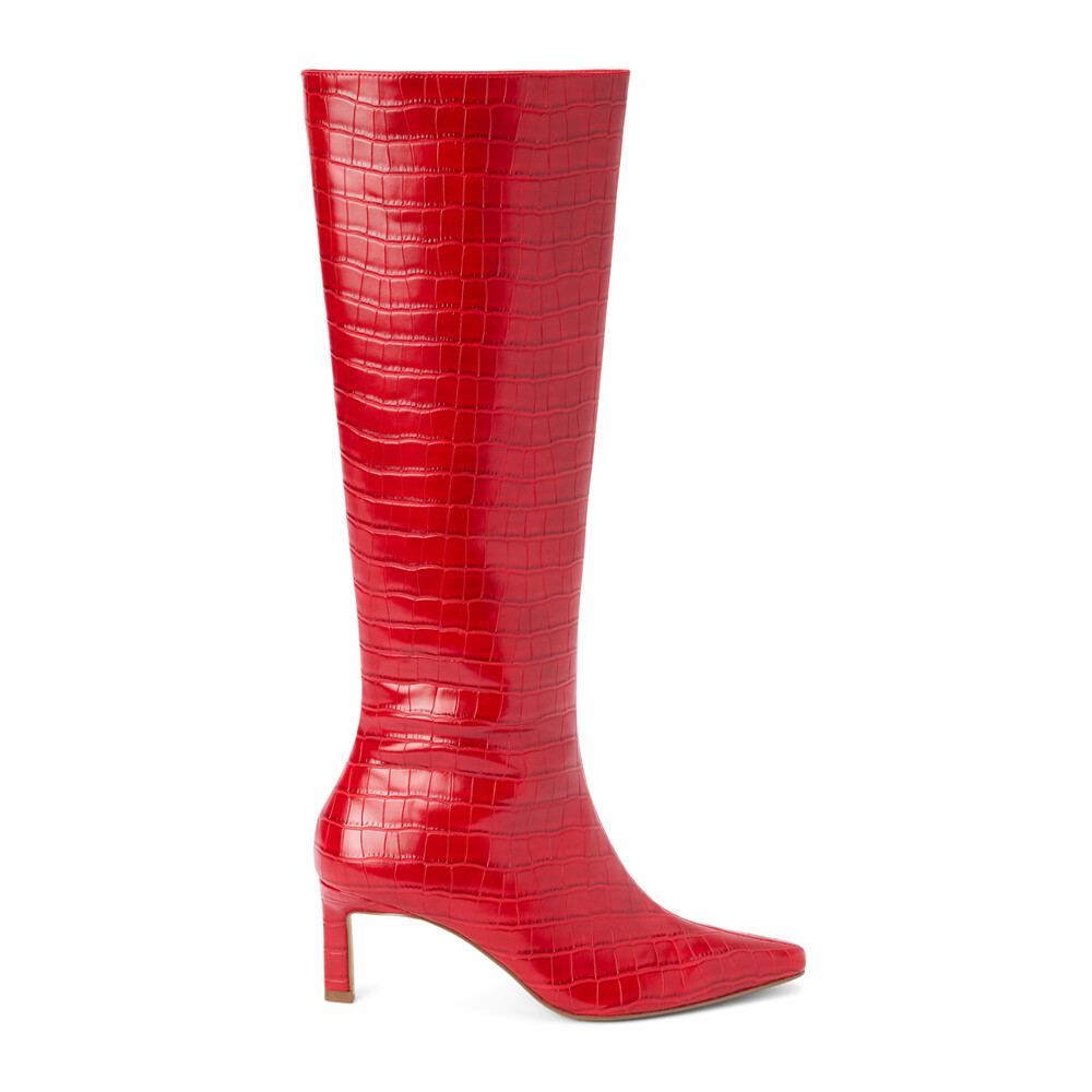 Matisse Robbie Croc Embossed Zippered Platform Pumps with Pointed Toe for Women