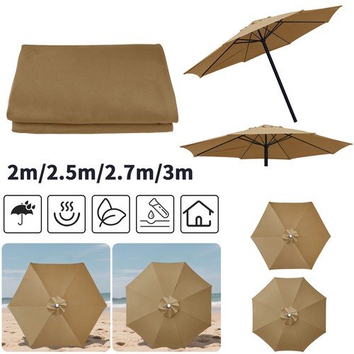 Replacement Fabric Parasol Garden Canopy 2m 2.5m 2.7m 3m Cover 6 8 Arm Umbrella - Picture 36 of 54
