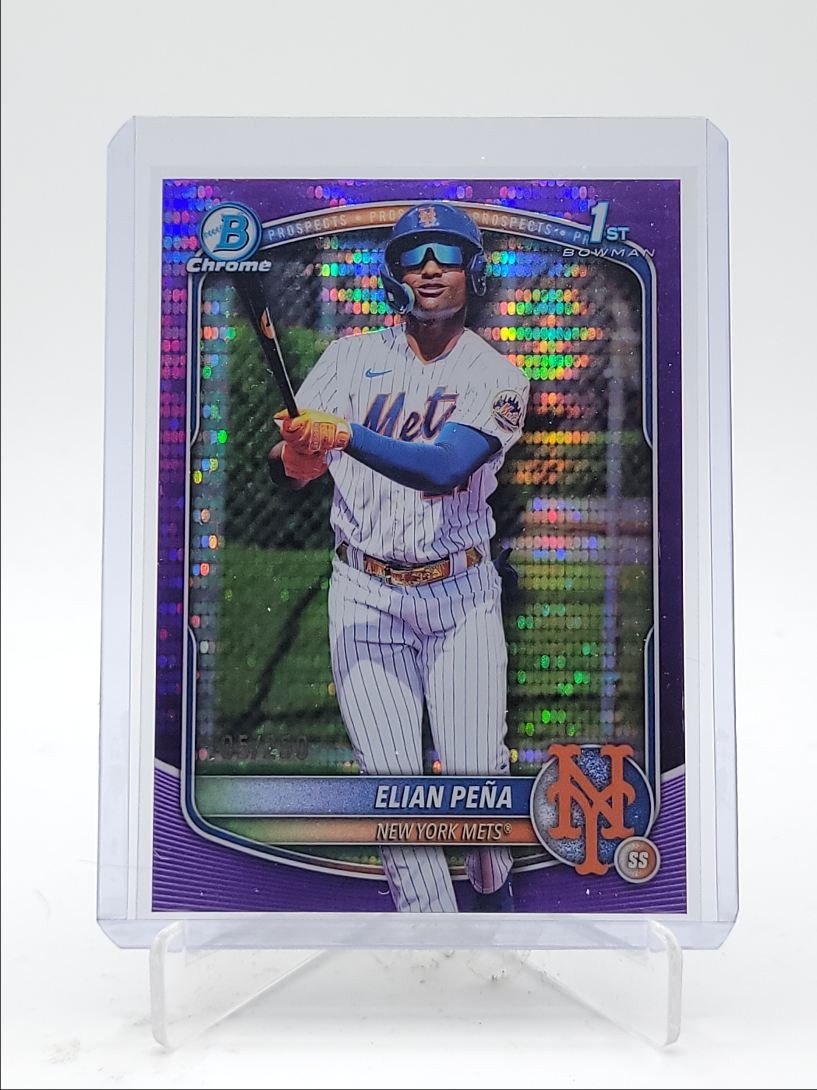 ELIAN PENA 2025 BOWMAN CHROME 1ST PURPLE PULSAR REFRACTOR /250 Q4060