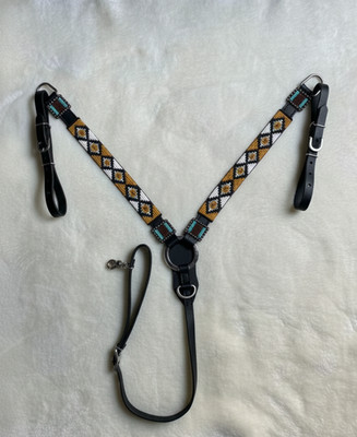 Martin Saddlery Western Premium Leder Reitsport Perlen Kopfstück, Brusthalsband