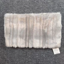 J. McLaughlin Womens Glacier Neck Warmer Faux Fur Grey One Size NEW