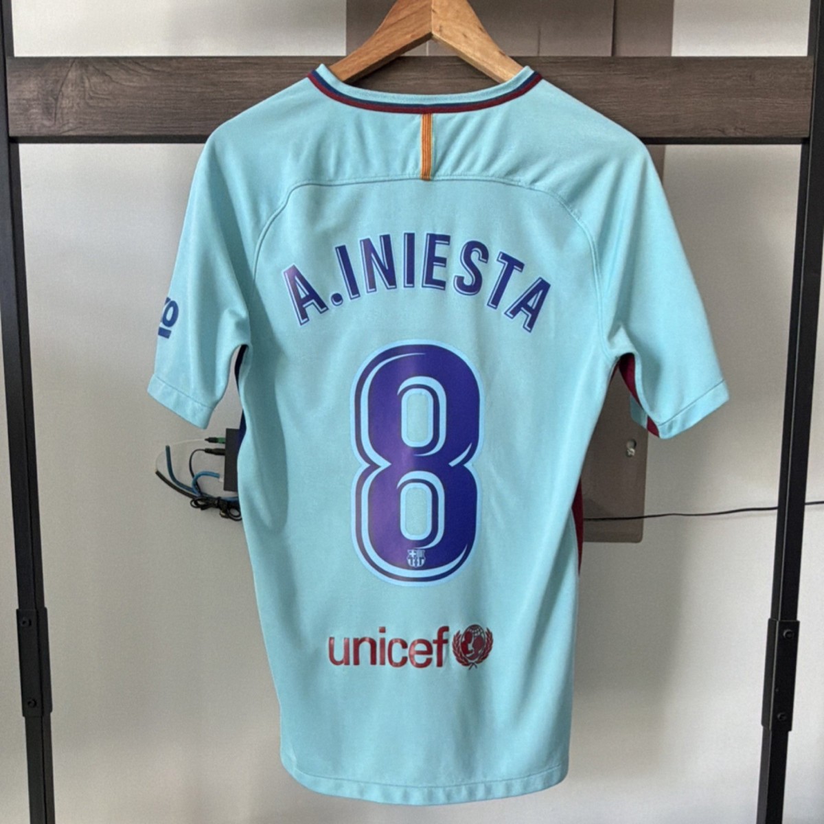 Barcelona 17-18 Andres Iniesta #8 Soccer Jersey Light Blue