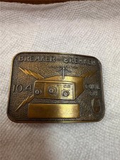 Vintage Breaker-Breaker CB Brass Belt Buckle, 10-4 Come on