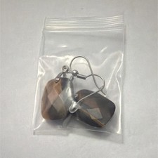 Tiger's Eye Faceted Brown Dangle Drop Earrings Hook Closure Fashion Jewelry