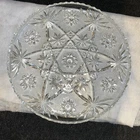 Vintage Anchor Hocking Round Crystal Glass 13 1/2” Serving Platter Prescut Plate
