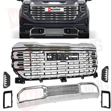 Front Bumper Grill Lower Grill Chrome For 2022-2025 Gmc Sierra 1500 Wair Duct