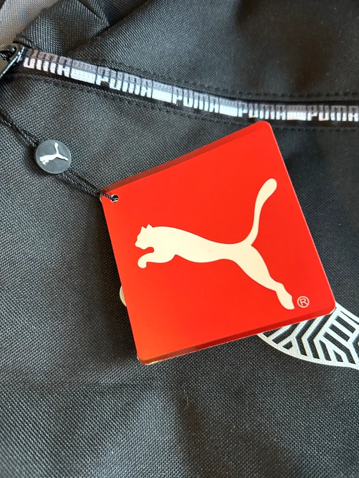 Mochila Universitaria Puma Unisex Niños Evercat Negra Gris Plata Logo Nunca Usada Foto 3 de 4