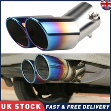 2.5" Auto Car Blue Muffler Rear Tip Exhaust Pipe Stainless Steel Tail Throat UK