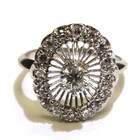 14k white gold .83ct diamond cluster ring VS1 G natural estate 3.6g VINTAGE 5.5 — photo 2