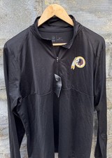 Washington Redskins Sweatshirt Nike Large Black Performance Dri Fit 1/4 Zip Mens