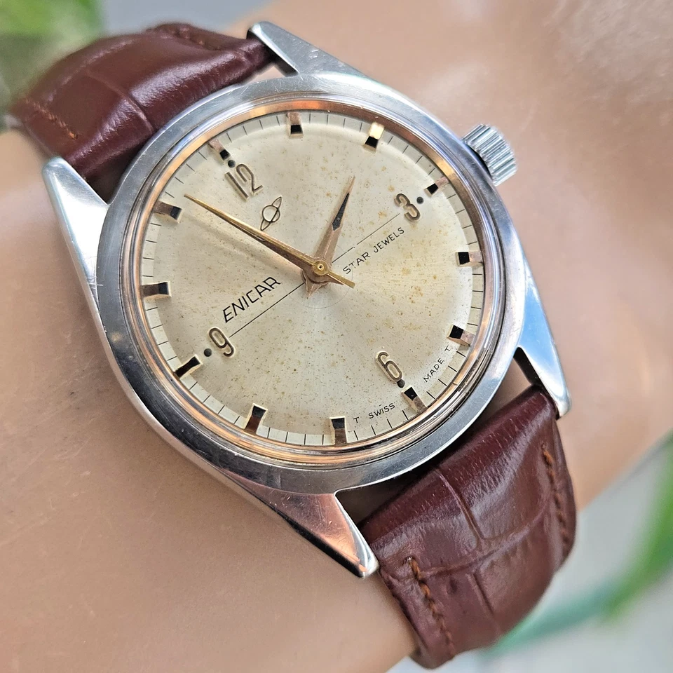 Reloj de cuerda manual vintage ENICAR Ocean Pearl para hombre AR-1140 17Jewel suizo años 60 Foto 3 de 4