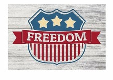 Freedom Patriotic Rustic Metal Sign 12" x 8"