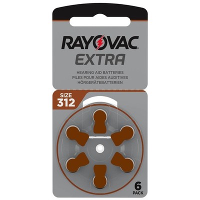 Rayovac Hörgerätebatterien 312 Extra Advanced 1,45V 180mAh PR41 6er Blister