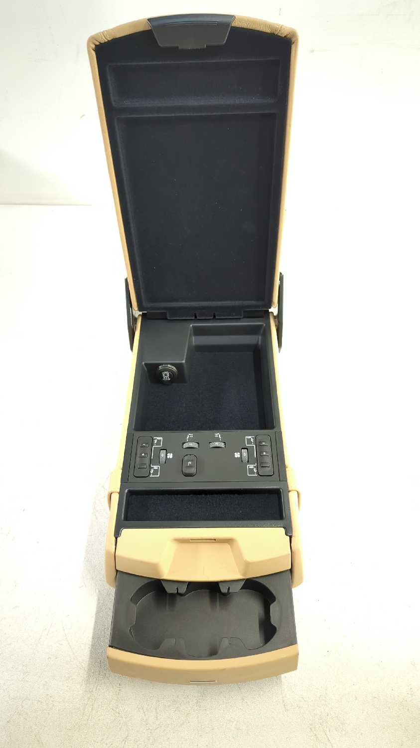 New OEM Rear Armrest Console 2003-2008 Maserati Quattroporte Heat Massage Tan