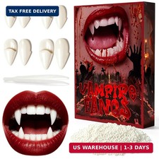 4 Pairs Vampire Teeth for Cosplay 4 Size Fake Fangs with Solid Adhesive for Hall