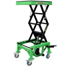 300 lbs Hydraulic Motorcycle Scissor Jack Lift Foot Step Wheels