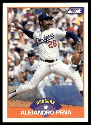 1989 Score Alejandro Pena Los Angeles Dodgers #389