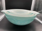 4 Pyrex AMISH BUTTERPRINT Cinderella Mixing Nesting Bowl Set 441• 442• 443• 444