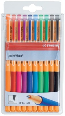 STABILO Gel Roller pointVisco 10er Kunststoff Etui