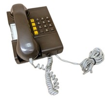 Vintage BT Ambassador 8204R Push Button Telephone Brown Retro 1980s Phone Prop