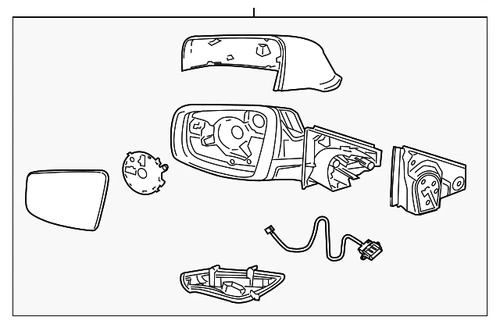 Genuine GM Primed Passenger Side Mirror 22857615