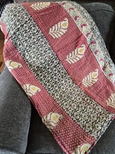 Boho Hippie Reversible Vintage Kantha Throw Quilt Blankets