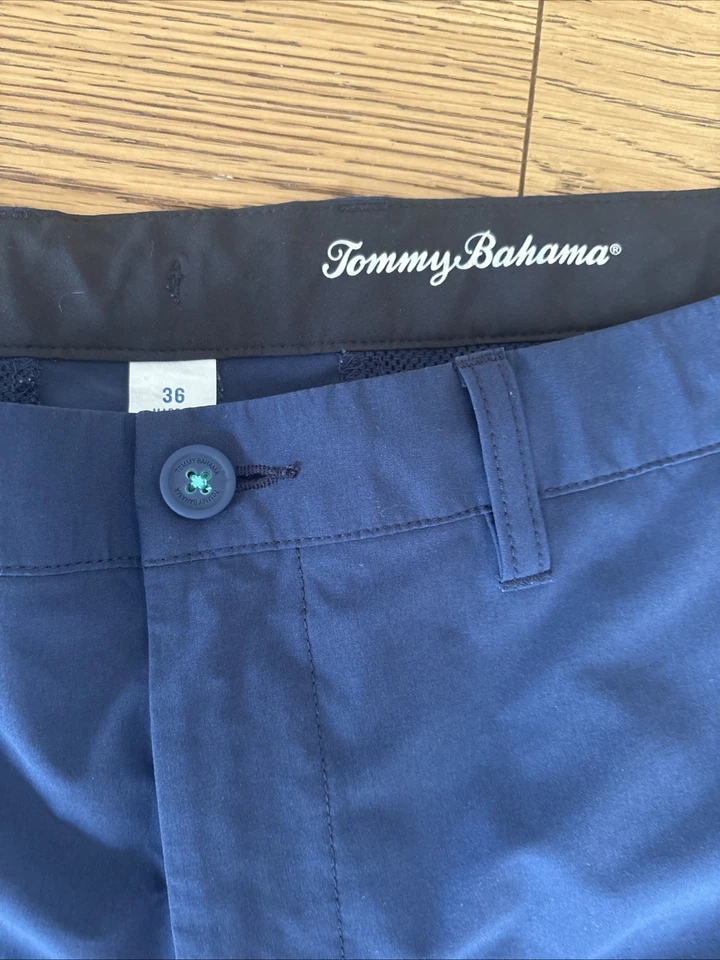 Pantalones Cortos Chinos Tommy Bahama Island Para Hombre 36 Azul Gris Pescado Cordón Zona Exterior Foto 2 de 4