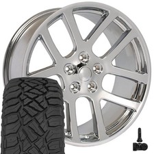 Oe Wheels Dg51 22x10 Chrome Rims 28545r22 Rt Tires Tpms Set 5x139.7 25et