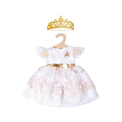 Heless 1132 - Prinzessinnen-Kleid für Puppen im Design Kirschblüte mit goldener 
