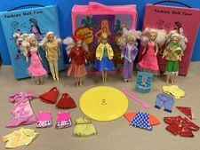 Vintage 6" Fashion Doll Lot Cases Clothing Lesney JPI Rock Flower Barbie Clone