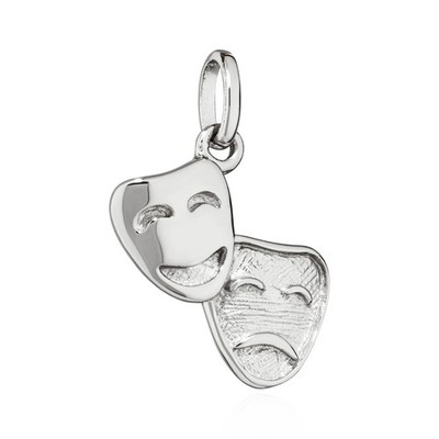 Kettenanhänger Theatermasken lachend und traurig 925 Silber 10x15mm Amulett