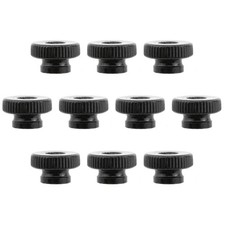 MEETOOT 10pcs Knurled Thumb Nuts M4 x 0.7mm Black Metal Round Knobs Hand Nuts...
