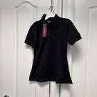 NWT Mia Mia Teen Girl Black Polo Shirt Short Sleeve, Classic Fit Size M — photo 2