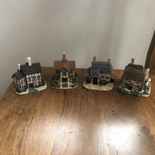Set Of 4 Vintage Ornamental Cottages